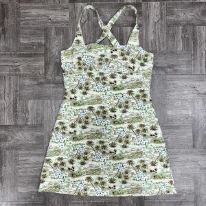 Vintage SYKO Palm Tree Print Dress Size Small